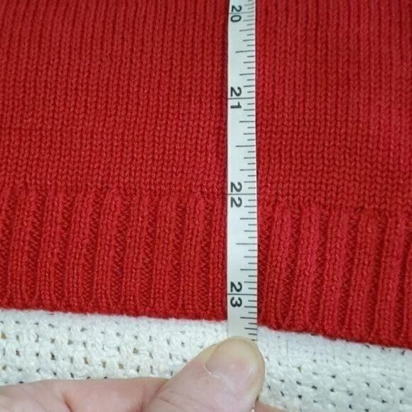 Talbots Nautical Embellished Knitted Graphic Patriotic "Anchor" LS Sz. M Sweater - Picture 7 of 9